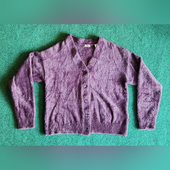 Levi's Sweaters - Levi's Gallery Cardigan Fuzz Sweater Women Size Small